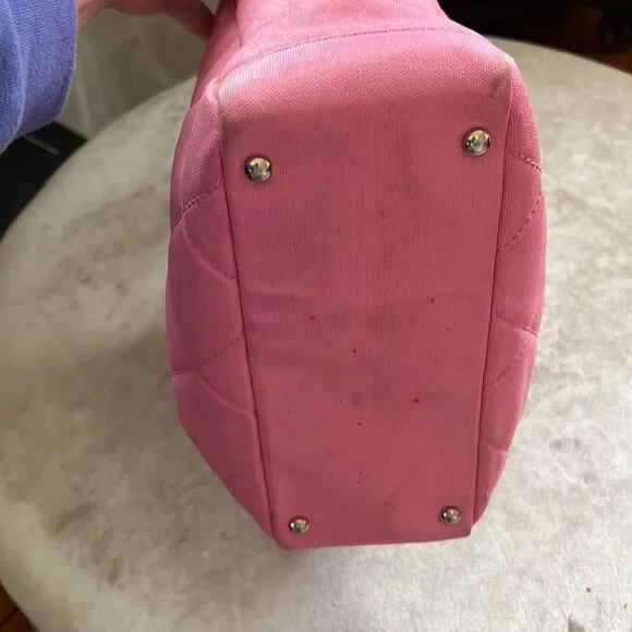 Authentic  *Chanel* COQUETTE-GIRL Barbie-Pink Sm Paris Biarritz Tote READ - Picture 11 of 16